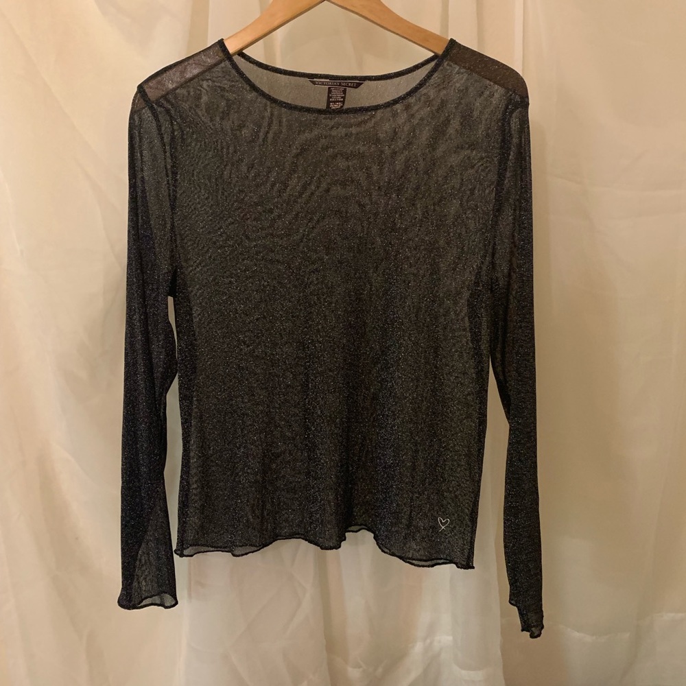 VS Sheer Black Shimmer Top